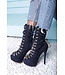 Designer lace ankle boots with zipper