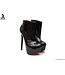 Designer patent leather ankle boots with zipper