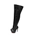 Designer Italian high platform leather thigh boots