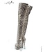 Designer Italian python platform thigh boots