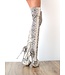 Designer Italian python platform thigh boots