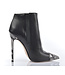 High Italian ankle boots VESTA with python stiletto heels in real leather