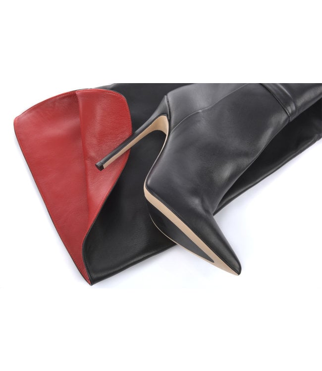 High Italian crotch boots VESTA with stiletto heels in genuine leather