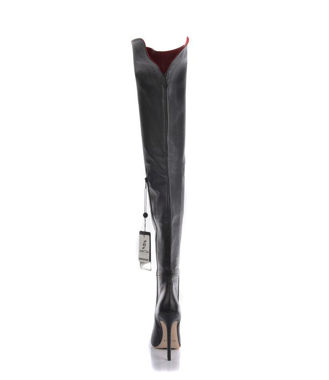 High Italian crotch boots VESTA with stiletto heels in genuine leather