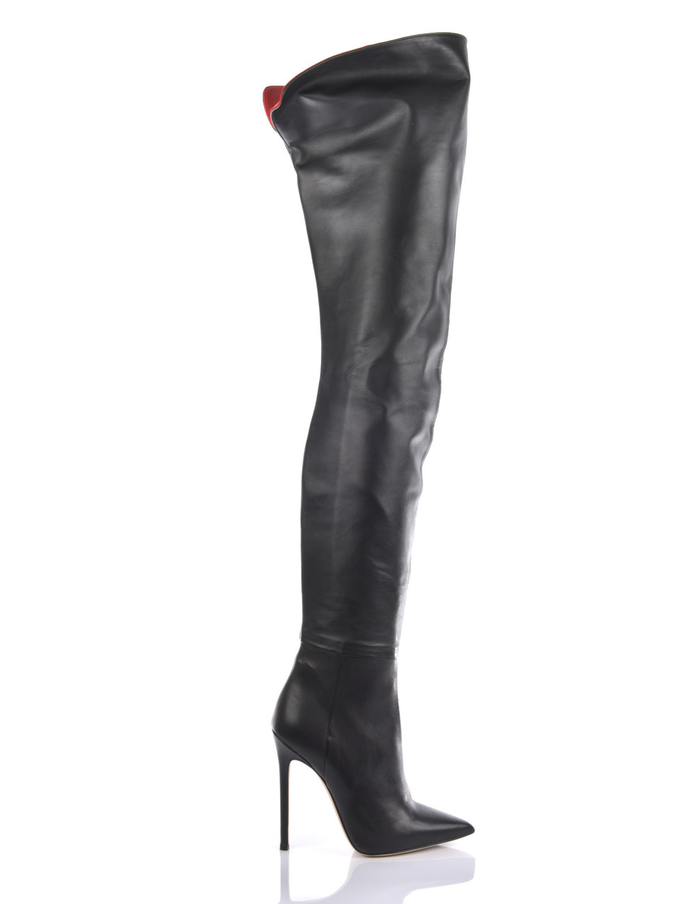 high heel thigh length boots