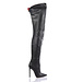 Custom made high Italian crotch boots VESTA with stiletto heels in genuine leather