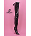 High Italian crotch boots GAIA with stiletto heels in genuine patent leather