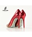 Nando Muzi rood en beige mettalic pumps met parelzool outlet