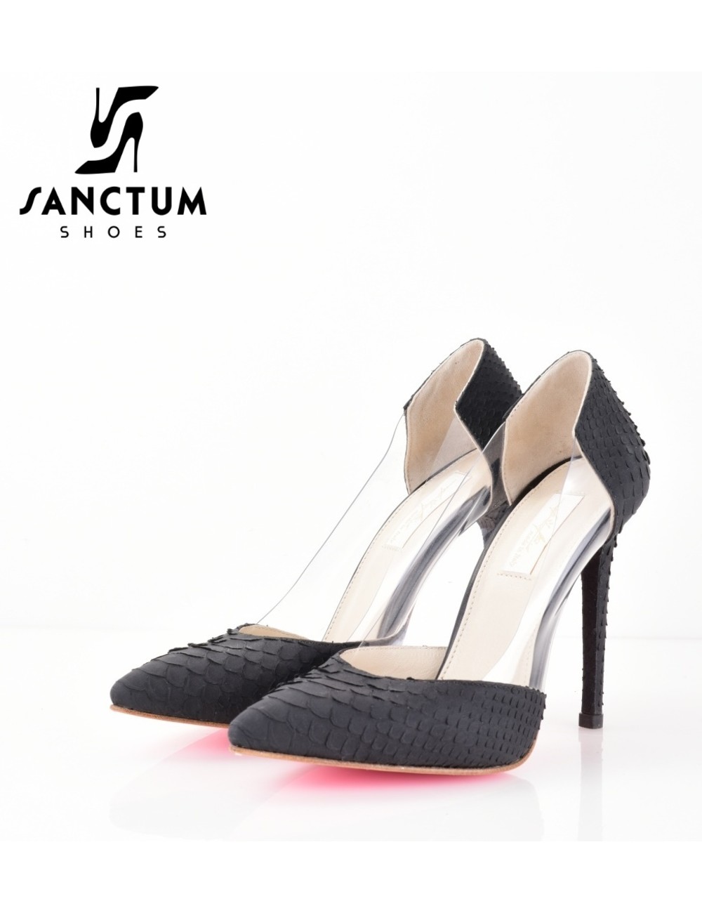 Yarose snake pvc mat zwart - Italian High Heels | Sanctum Shoes