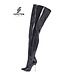 High Italian crotch boots GAIA with stiletto heels in genuine patent leather