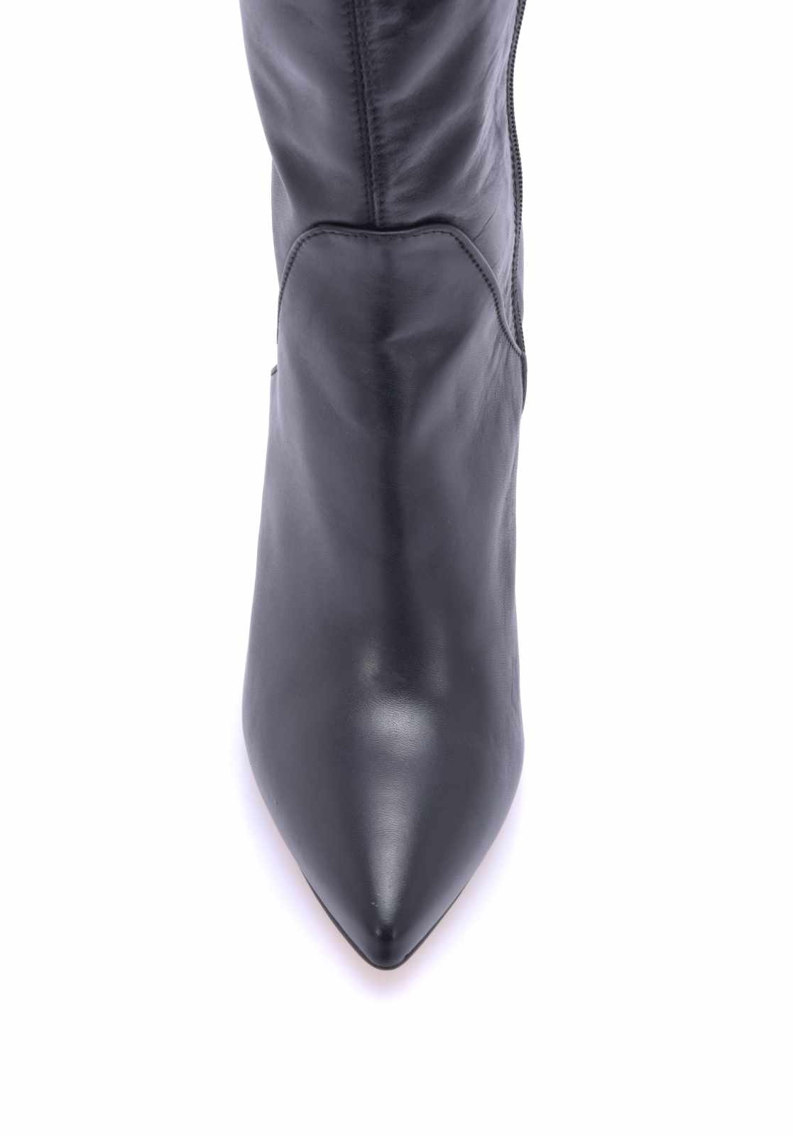 Thigh high boots with 10cm heels in real leather - Italian High Heels ...