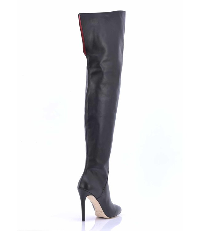 High Italian thigh boots VESTA with 10cm stiletto heels in genuine leather