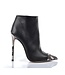 High Italian ankle boots VESTA with python stiletto heels in real leather