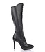 CUSTOM High Italian lace-up knee boots JUNO with stiletto heels in genuine leather