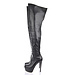 High Italian thigh boots ISIS with platform heels in real leather