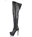 High Italian thigh boots ISIS with platform heels in real leather