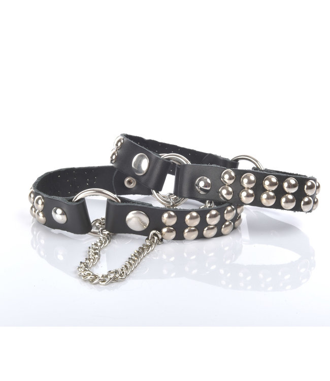 LEATHER BOOT BELT LEA - 2CM - SINGLE CHAIN - BLACK NAPPA