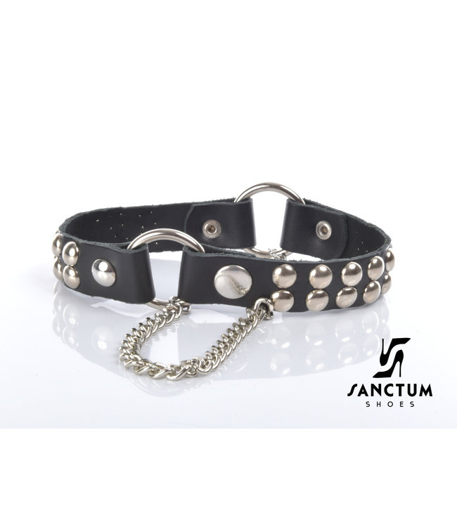 LEDERSTIEFELGÜRTEL LEA - 2CM - EINZELKETTE - SCHWARZES NAPPA