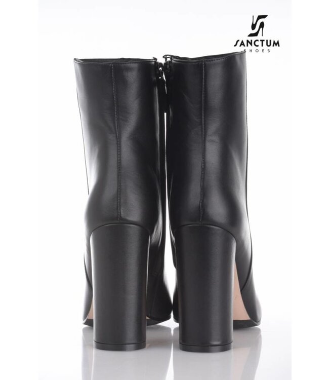 Italienische Stiefelette mit Blockabsatz aus echtem Kalbsleder