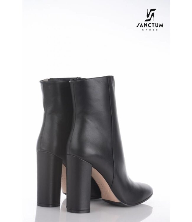 Italienische Stiefelette mit Blockabsatz aus echtem Kalbsleder