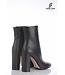 Italian ankle boots with block heels made of genuine calf leather