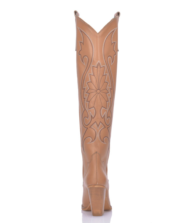 Braune leder Cowboystiefel  Cardinale