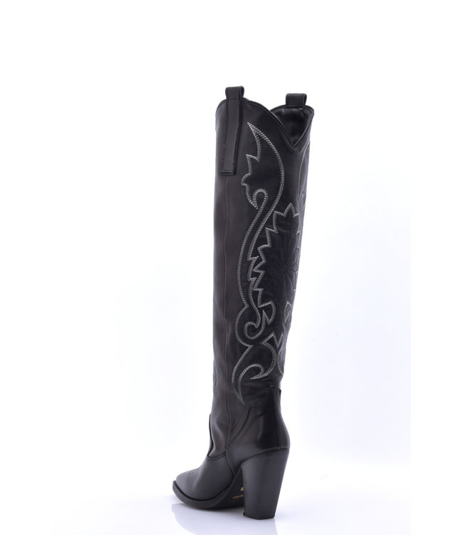 Braune leder High Heel Cowboystiefel  Cardinale