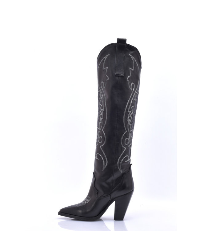 Braune leder High Heel Cowboystiefel  Cardinale