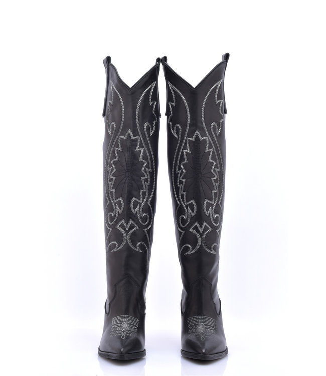 Braune leder High Heel Cowboystiefel  Cardinale