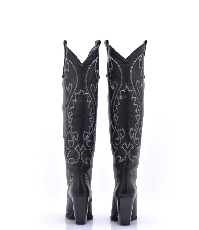 Braune leder High Heel Cowboystiefel  Cardinale