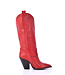 Red leather Raquel high heel cowboy boots