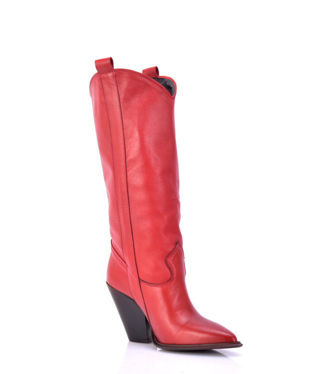 Racquel leder Cowboystiefel  rot