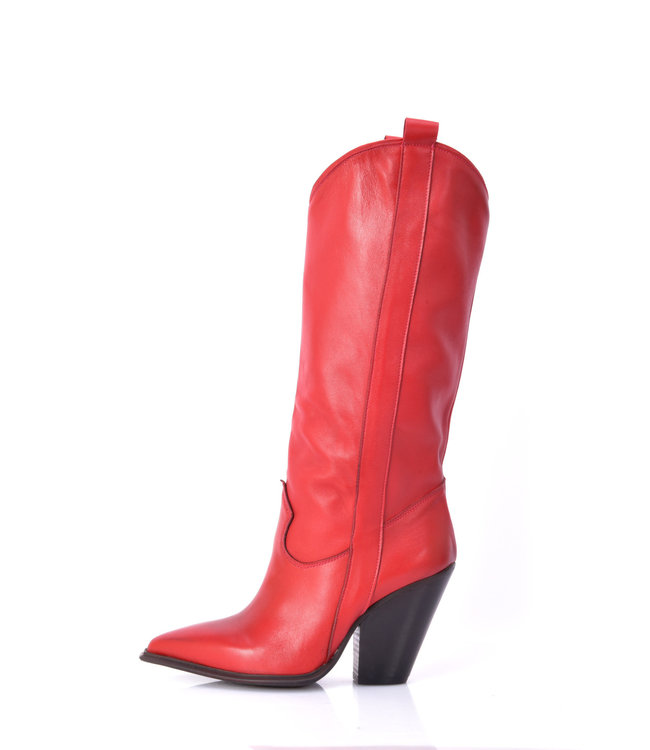 Racquel leder Cowboystiefel  rot