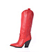 Red leather Raquel high heel cowboy boots