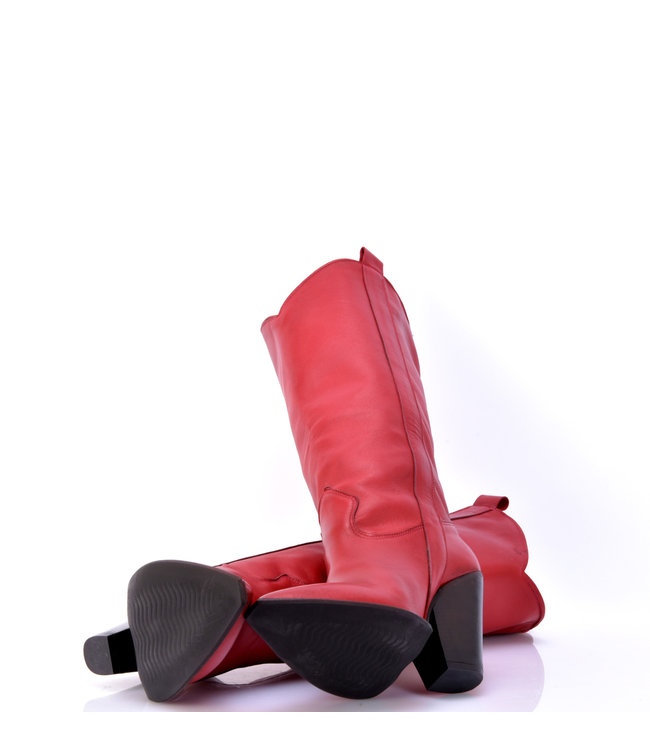 Racquel leder Cowboystiefel  rot