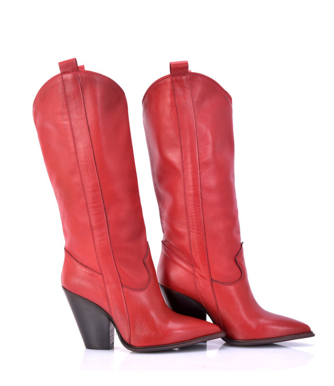 Racquel leder Cowboystiefel  rot