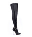 High Italian THIGH boots VESPER with full back zipper in genuine leather