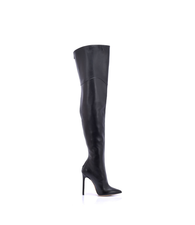 Hohe italienische THIGH Stiefel VESPER mit Stilettoabsatz aus echtem Leder