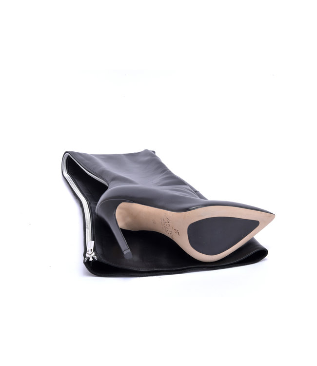 Hohe italienische THIGH Stiefel VESPER mit Stilettoabsatz aus echtem Leder