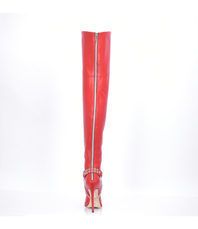 High Italian THIGH boots VESPER with full back zipper in genuine leather