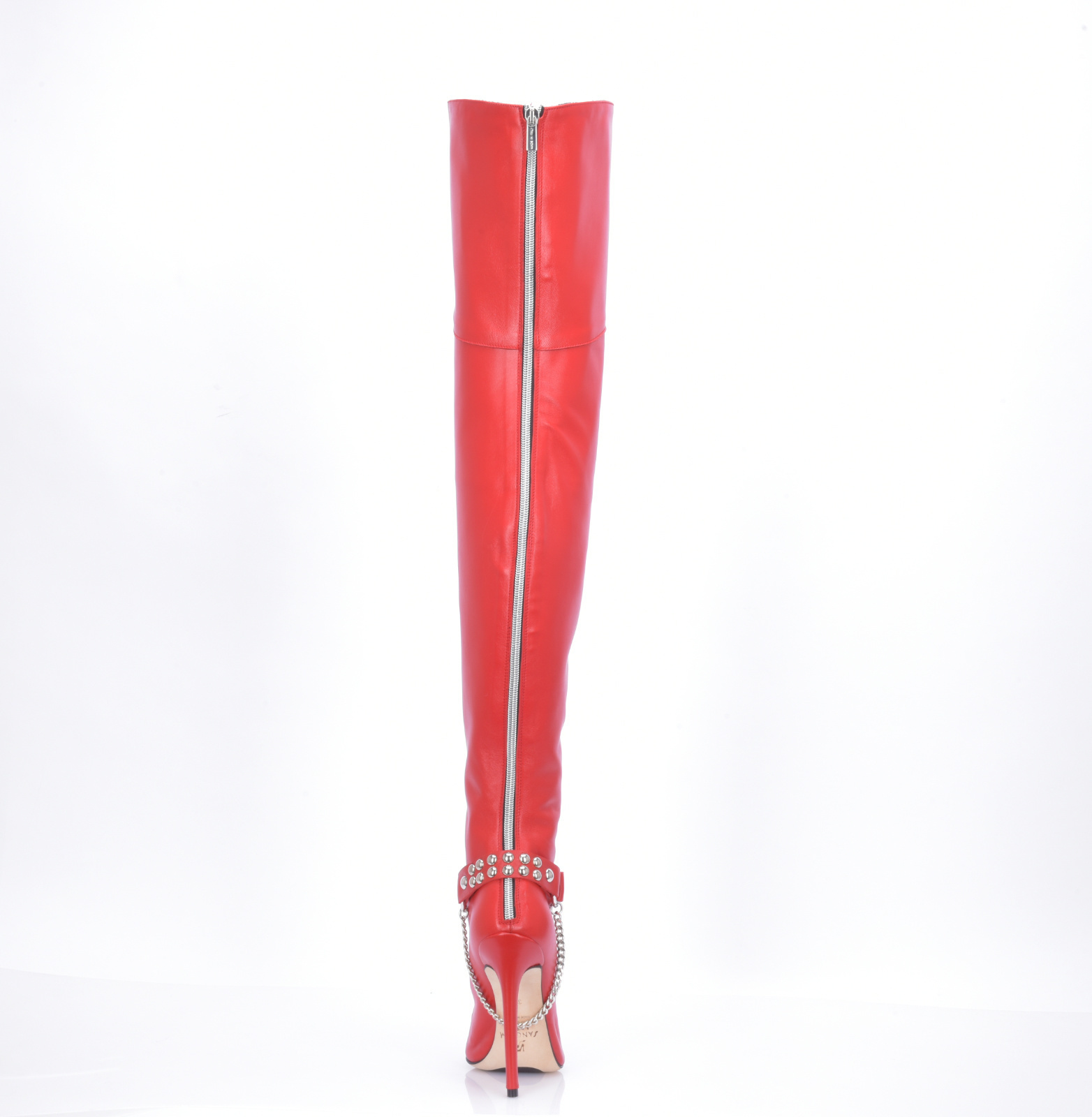 High Italian THIGH boots VESPER with full back zipper in genuine leath