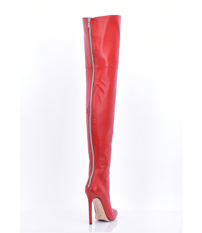 High Italian THIGH boots VESPER with full back zipper in genuine leather