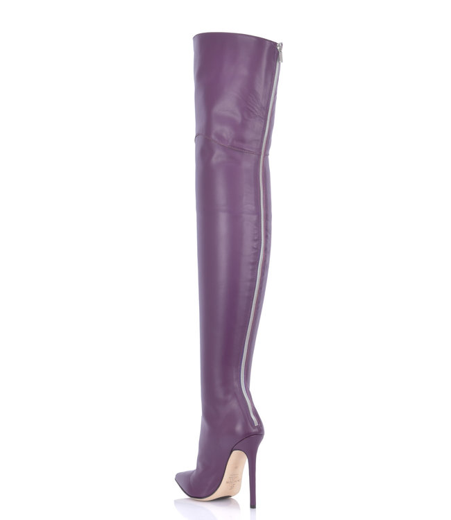Hohe italienische THIGH Stiefel VESPER mit Stilettoabsatz aus echtem Leder