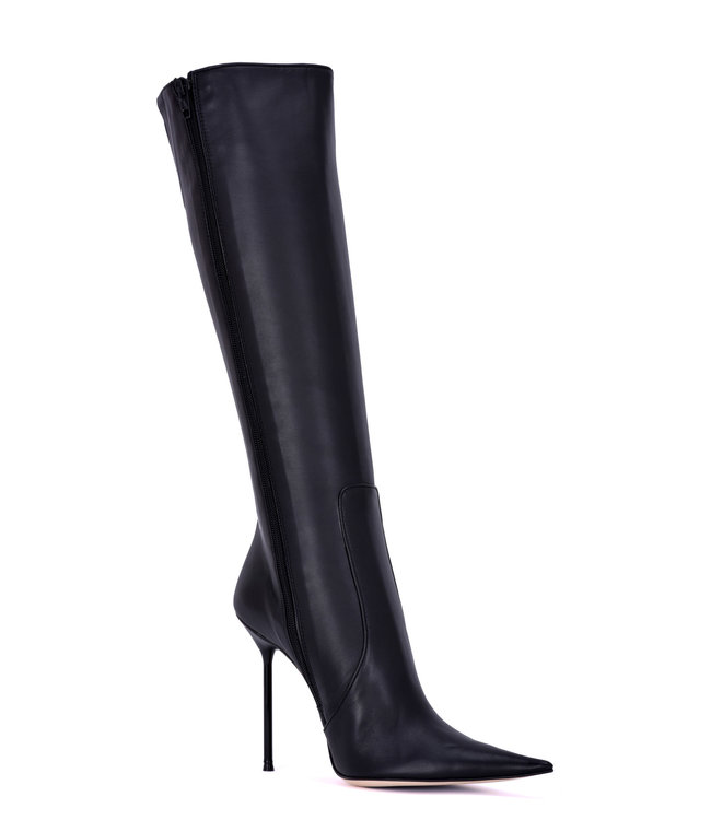 ELEKTRA EXTREME POINTY KNEE BOOTS BLACK NAPPA