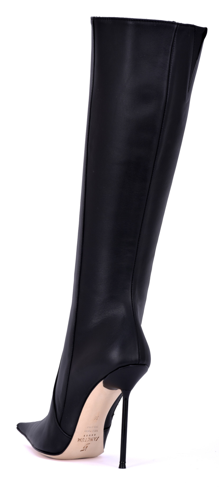 Sanctum ELEKTRA EXTREME POINTY KNEE BOOTS BLACK NAPPA - Italian High ...