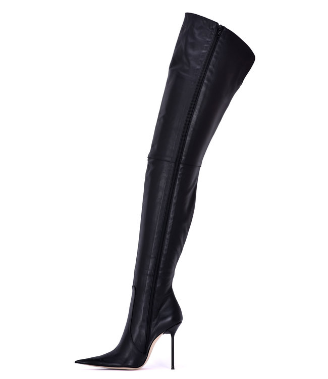 Sanctum MAYDAY EXTREME POINTY KNEE BOOTS BLACK NAPPA - Italian High ...