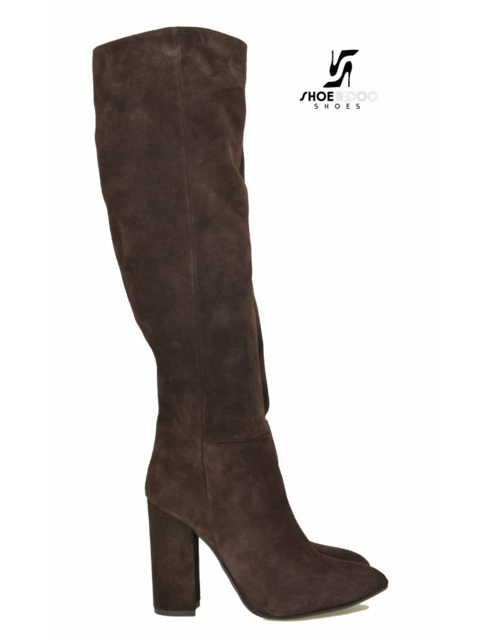 Sanctum Shoes Long pull on knee boots with high heels in suede -OUTLET