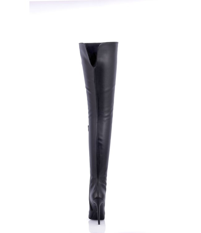 High thigh boots with stiletto heels in VEGAN leather - Italian High ...