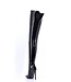 High crotch boots GIULIA with stiletto heels in Italian VEGAN shiny leather
