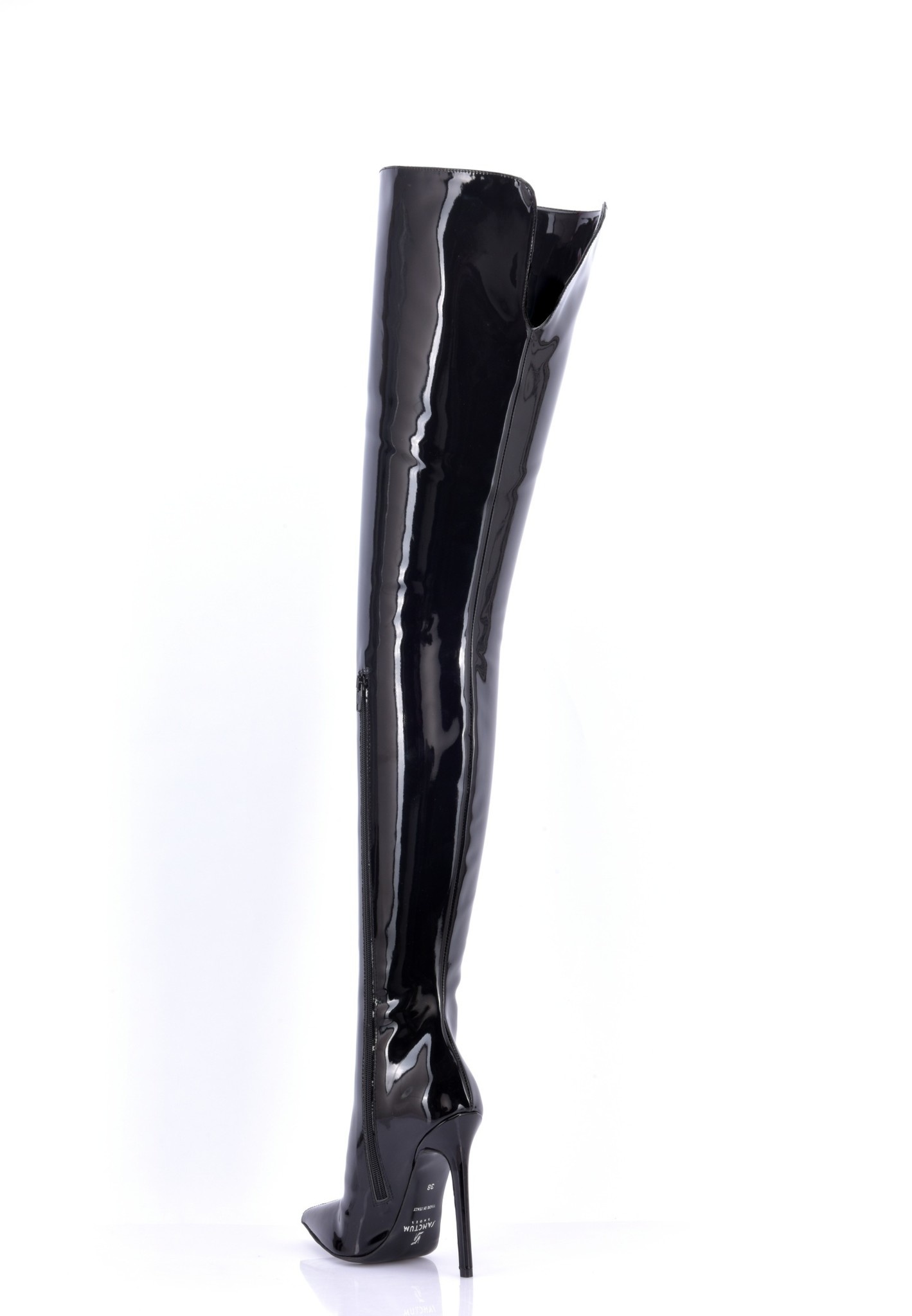 Crotch high boots with 12cm heels in Italian VEGAN leather - Italian ...